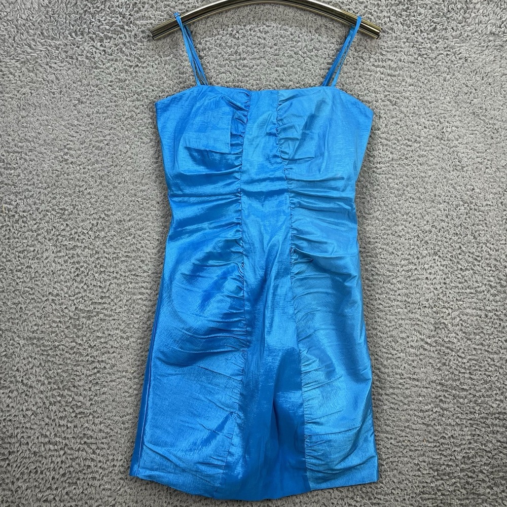 VTG Calvin Klein Dress Sz 0/2 Turquoise Bodycon HomecomingCocktail Party Y2K 90s
